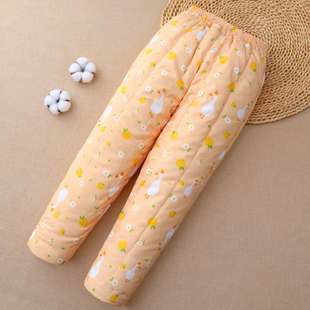 外穿中大童夹棉长裤 子冬季 男童女宝宝加厚保暖裤 儿童手工棉花棉裤