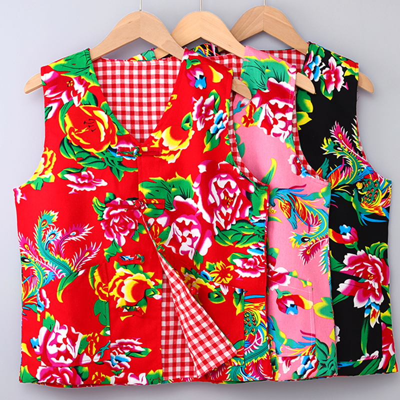 大花马甲表演内外穿网红演出双层