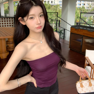 内搭外穿抹胸上衣女修身 alex 性感露背短款 夏季 纯色背心 stevens