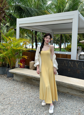 alex stevens 辣妹吊带连衣裙女夏季超显身材海边度假修身长裙子