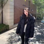 alex stevens宽松加厚保暖90白鸭绒羽绒服女冬季 连帽面包服外套