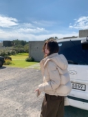 连帽羽绒服女冬季 alex stevens肯豆风奶包短款 90白鸭绒面包服外套