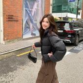 立领羽绒服白鸭绒加厚外套女冬季 alex stevens肯豆短款 保暖面包服