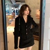 alex 包臀裙两件套 外套女春秋季 stevens高级感小香风套装 黑色西装