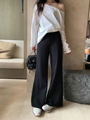 宽松微喇叭裤 alex 休闲裤 女春秋垂感拖地阔腿裤 stevens 黑色西装
