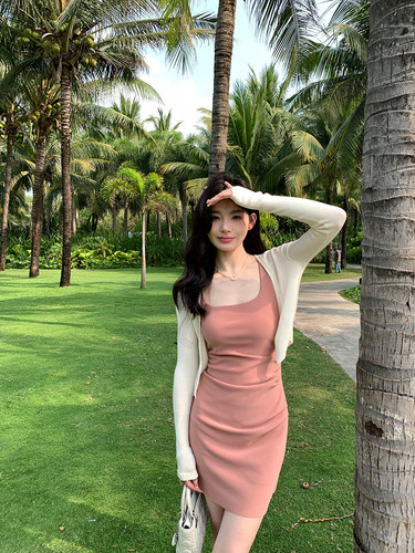 甜美显瘦开衫气质针织坎肩碎花