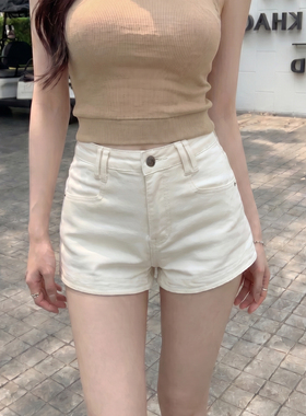 6/25 上午10点 白色高腰牛仔短裤女夏季显瘦热裤