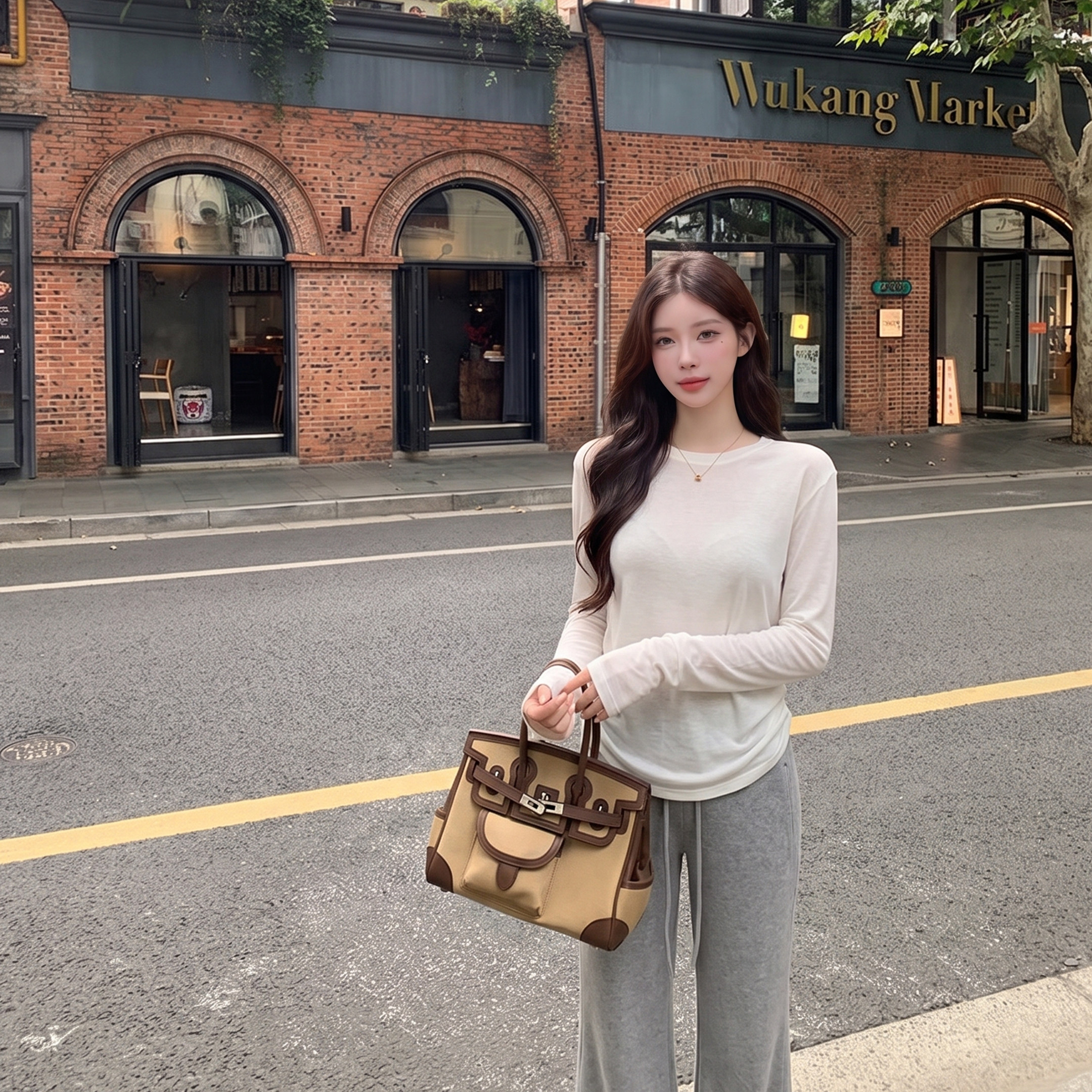 alex stevens慵懒风长袖T恤女早秋领肌理感设计感上衣