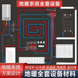 水地暖家用全套设备地热阻氧管模块分水器暖气片壁挂炉蘑菇板材料