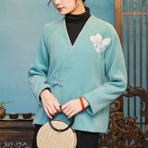 素飞 Весенняя куртка, ханьфу, ципао, комплект, китайский стиль