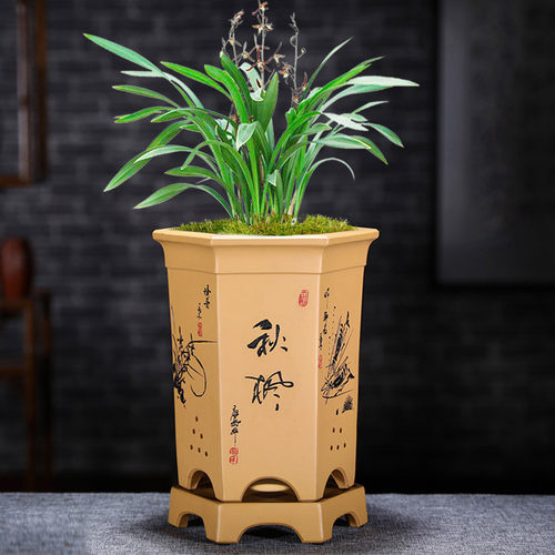 精品紫砂宜兴方形桌面清仓花盆