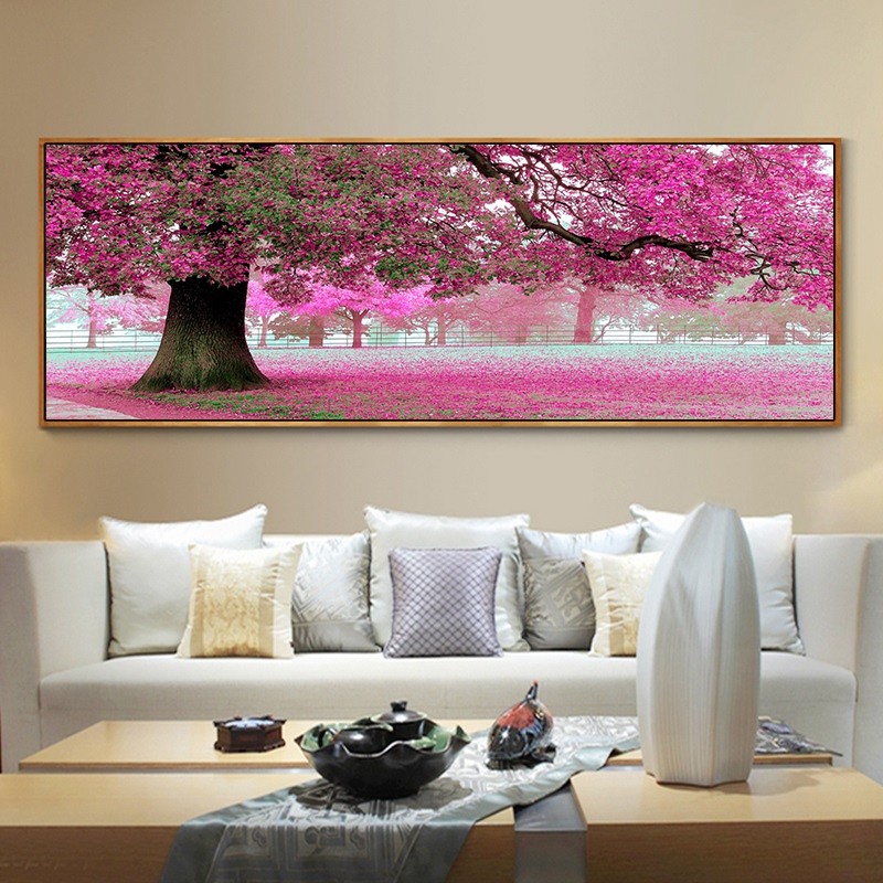 网红风水装饰画森林大树现代简约挂画沙发背景后面墙壁画招财客厅