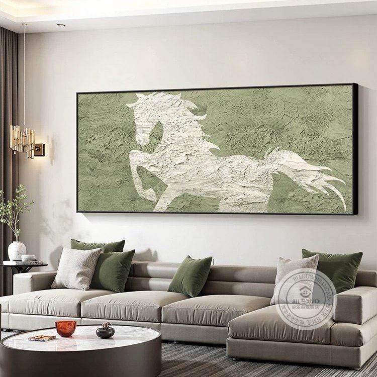 马到成功客厅装饰画现代简约沙发背景墙挂画骏马图办公室大气壁画,家居饰品,油画,淘宝优惠券,粉丝福利购,淘宝优惠卷