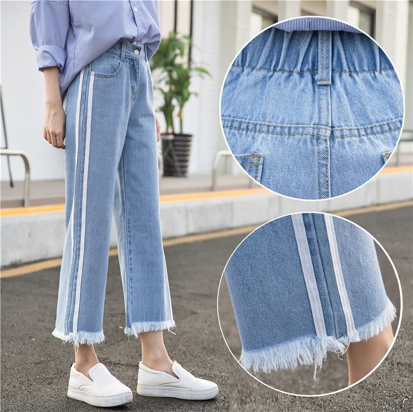 2017 new pattern Autumn and winter cowboy Nine points Wide leg pants student tassels Straight Easy Korean Edition Harajuku bf Windin the Women's clothing/Boutique , Jeans  category - from Buy2taobao.com to provide professional Taobao agent buy service