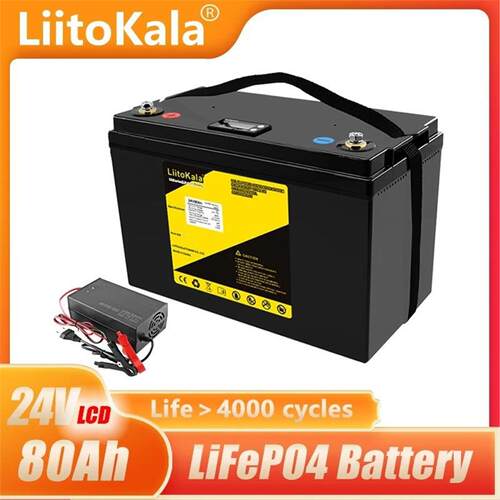 LiitoKala 8S 24V 50Ah 60Ah 70Ah 80Ah 100Ah LCD磷酸铁锂电动车