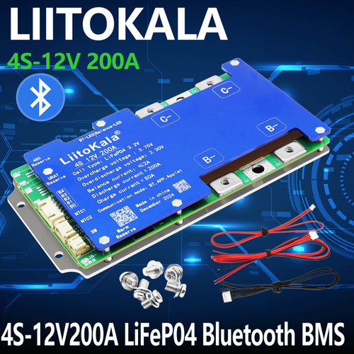 liitokala 磷酸铁锂4S 12V200A大电流 锂电池蓝牙保护板 LiFePO4