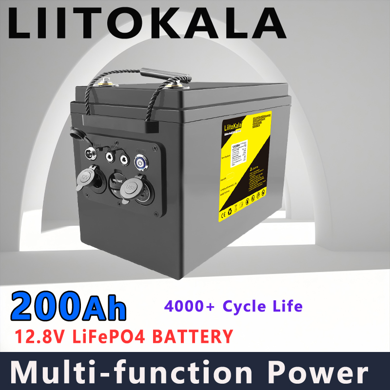 liitokala LiFePO4 DC-12V200Ah磷酸铁锂电池 家庭应急户外电池