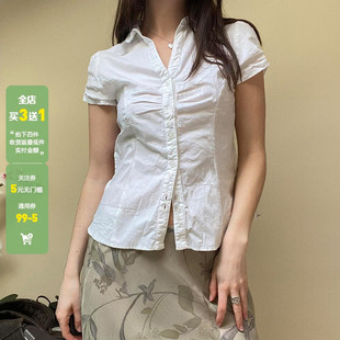 t恤上衣 WEEKEEP 宫廷公主 纯欲甜美可爱基础修身 显瘦衬衣女短袖