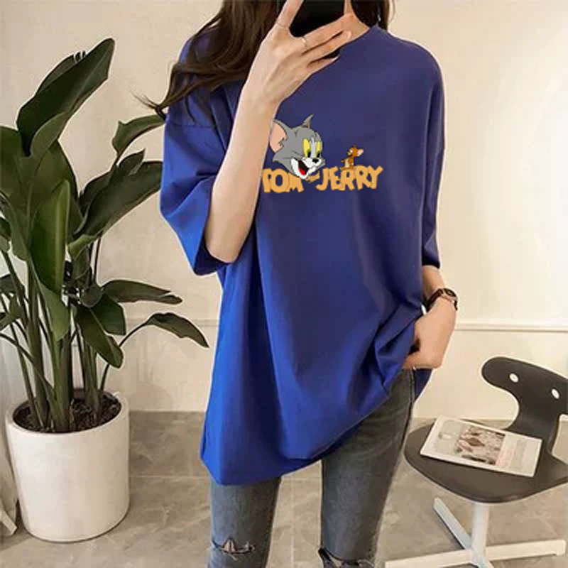 中长款夏装半袖上衣潮2021新款汤姆猫cec大码宽松短袖学生T恤女|ruв категории Женская одежда, футболка - от Buy2taobao.com для оказания профессиональной услуги покупки агента Taobao