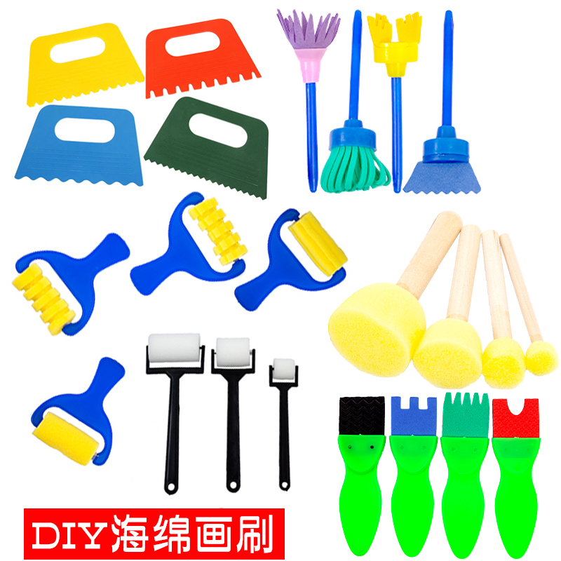 蘑菇点点刷海绵画笔画刷滚轮印章