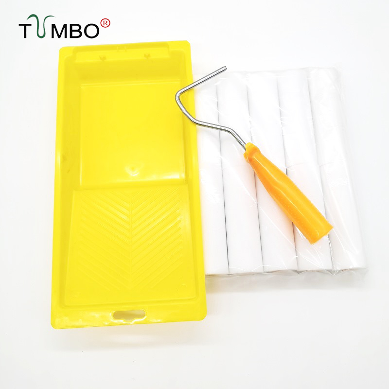 工厂直销托盘油漆刷套装刷4寸海绵刷漆刷墙工具乳胶漆滚刷涂料刷