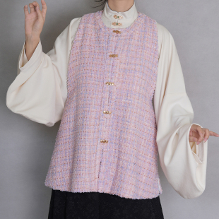 漫春雪汉服 小香风圆领比甲 加兜 明制短 日常通勤 秋冬款