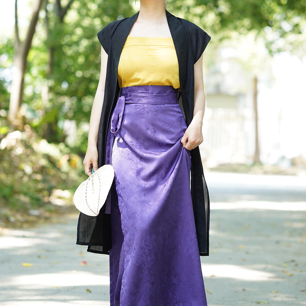 漫春雪汉服宋制旋裙两片裙夏季