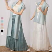 消暑 宋背心 宋制对襟短衫 漫春雪汉服 长衫 暗纹天丝日常百搭夏