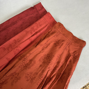 漫春雪汉服 十破交窬裙 印花人丝混纺唐制下裙 透气夏季单层不透