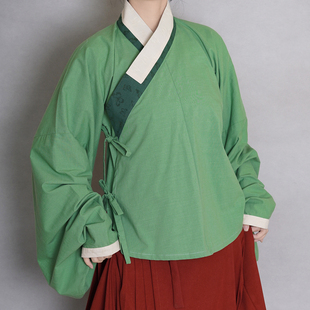 漫春雪汉服【莫轻】明制交领琵琶袖 对穿交弓袋袖 纯棉春秋冬
