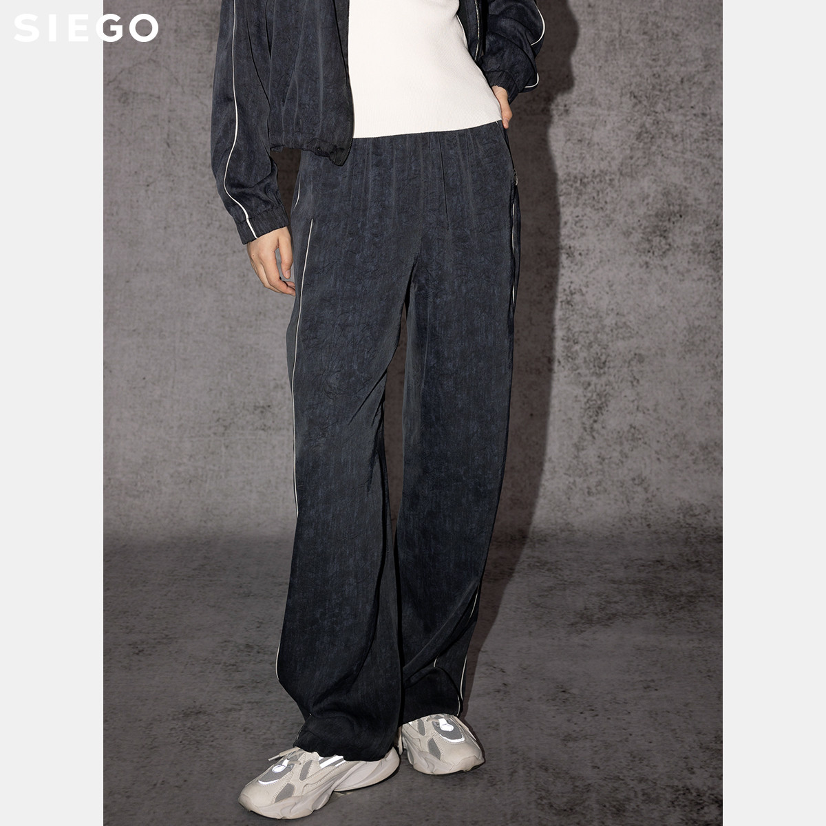 Siego西蔻柔软亲肤撞色边橡筋腰宽松休闲运动裤64521511