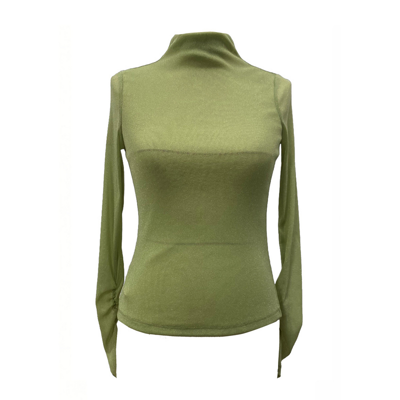 Siego西蔻简约纯色轻柔亲肤网纱长袖高领打底上衣64445509