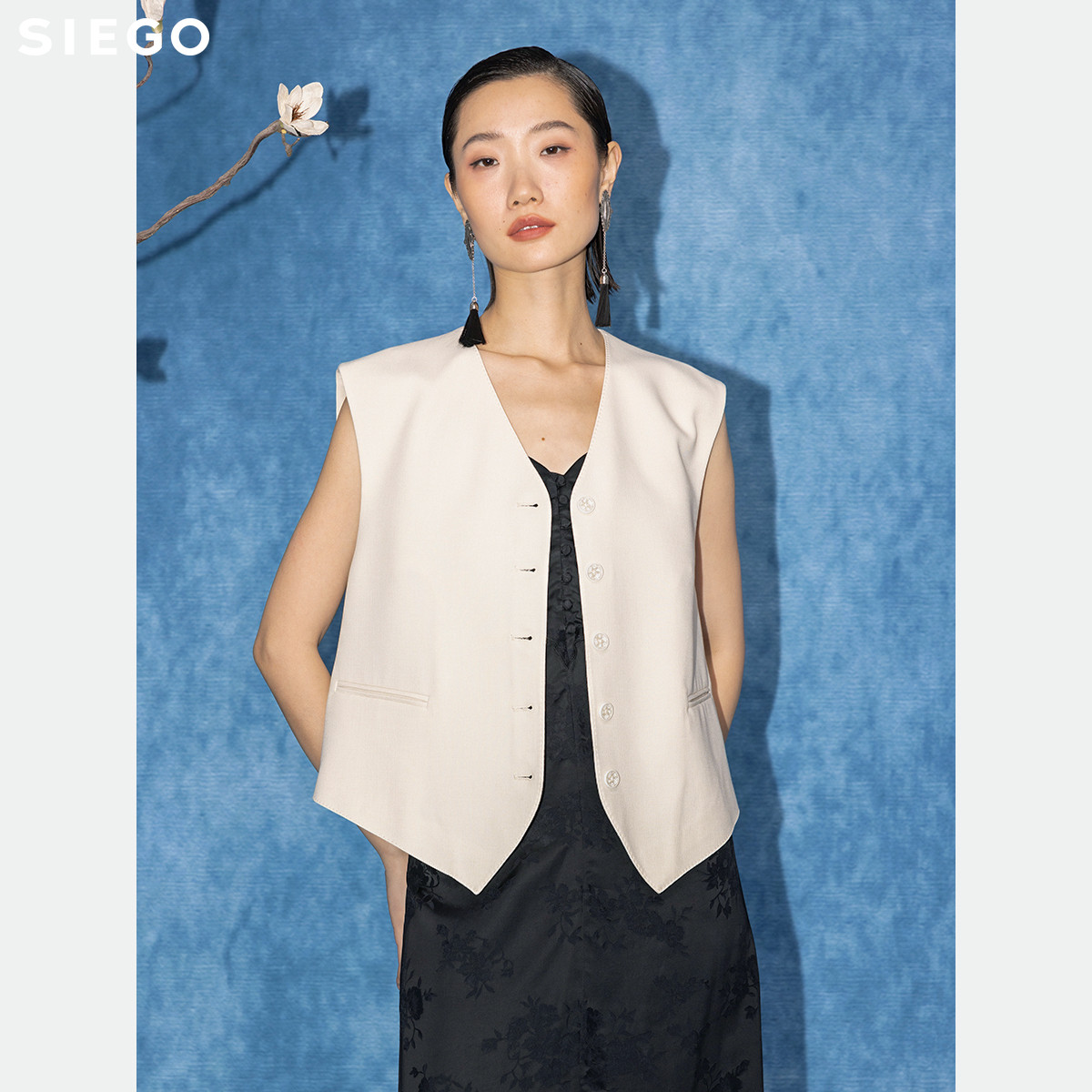 Siego西蔻古瓷白手工珠边A型精仿马夹64526601