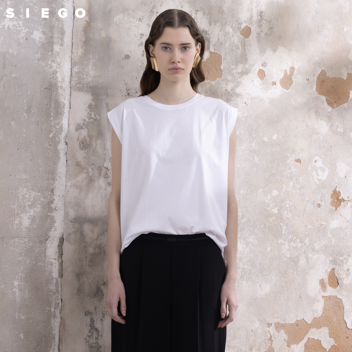 Siego西蔻通勤100%棉极简休闲纯色内搭T恤64435309