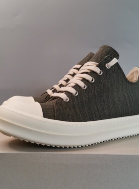 Rick RO板鞋低帮布面副线新款灰色个性高街先锋设计师男女同款