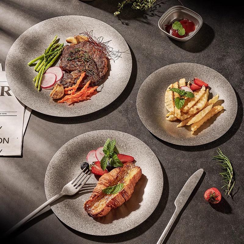 304韩式不锈钢圆形盘托盘