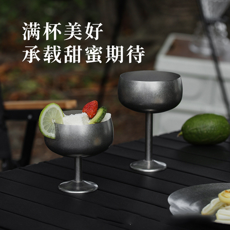 不锈钢雪糕杯冰淇凌水果沙拉碗高脚杯奶昔甜点酒吧小吃杯圆形小碗