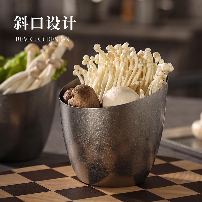 304不锈钢斜菜青碗菜桶商用