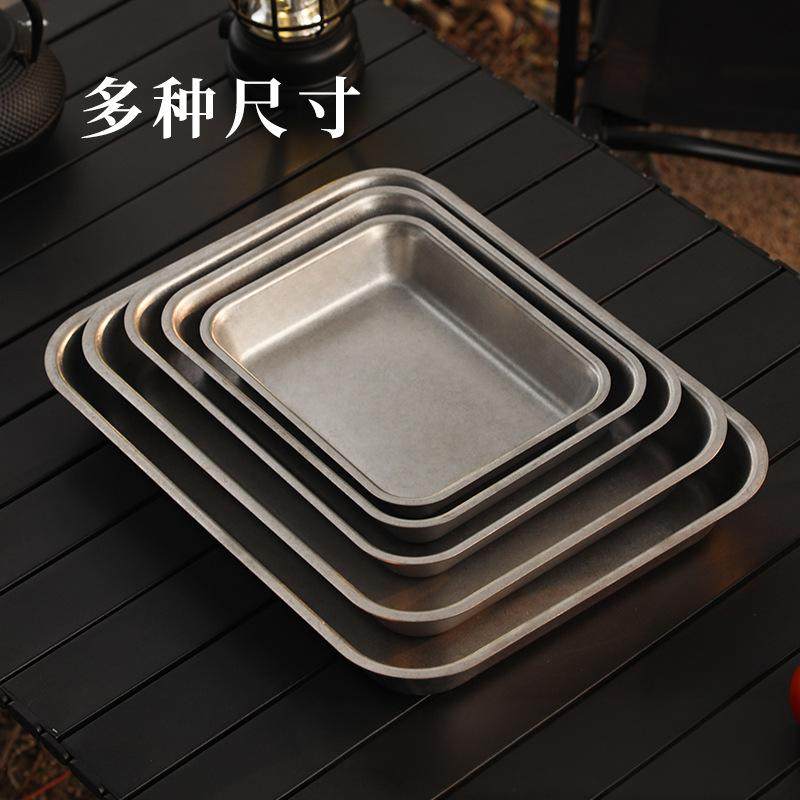 复古304不锈钢托盘商用餐厅西餐厅餐盘咖啡面包盘甜品盘子端餐盘,餐饮具,盘,淘宝优惠券,粉丝福利购,淘宝优惠卷