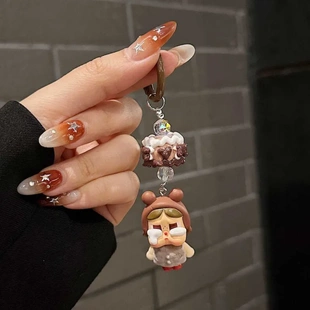 改娃挂件哭娃萌粒手绘串珠手机链crybaby钥匙扣包包挂饰