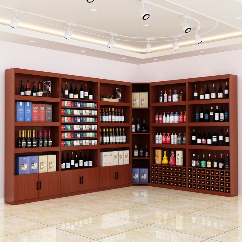 红酒柜货架展示架货柜白酒展柜展架置物架隔断多层店铺商用组合