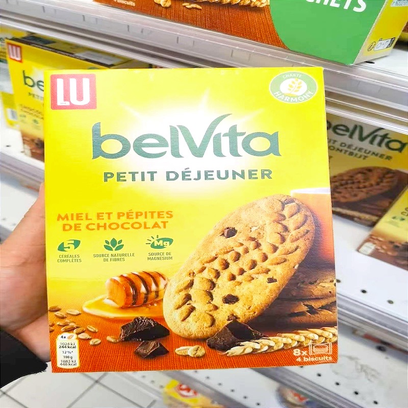 代购直邮法国本土lu早餐夹心饼干零食焙朗BELVITA早餐水果巧克力