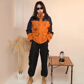 lulu同款 冲锋衣女春秋户外三合一风衣外套加绒防风防水潮牌软壳衣