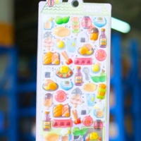 Флуоресцентные зеленые японские 3D наклейки с тиснением BJT05