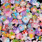 细闪水晶3d立体卡通树脂发夹水杯挂件创意手工装 饰diy配件材料包