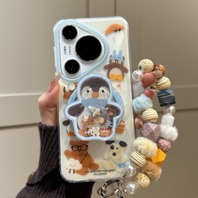 适用华为mate60pro+卡通手机壳女