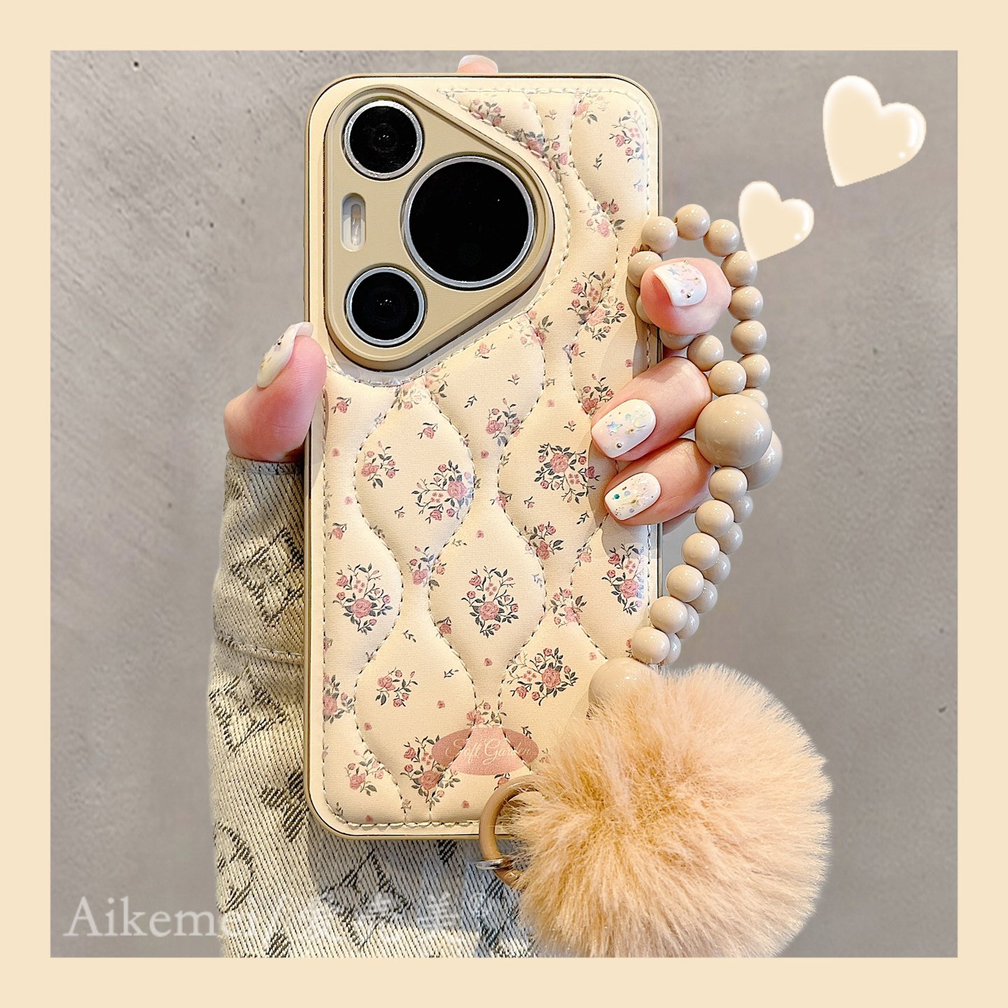 适用华为pura80pro+手机壳ins小清新粉色碎花Pura70pro/p60立体波浪纹羽绒壳nova12/11毛球链条Ultra防摔女款,3C数码配件,手机保护套/壳,淘宝优惠券,粉丝福利购,淘宝优惠卷