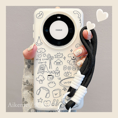 适用华为mate60pro+卡通手机壳女