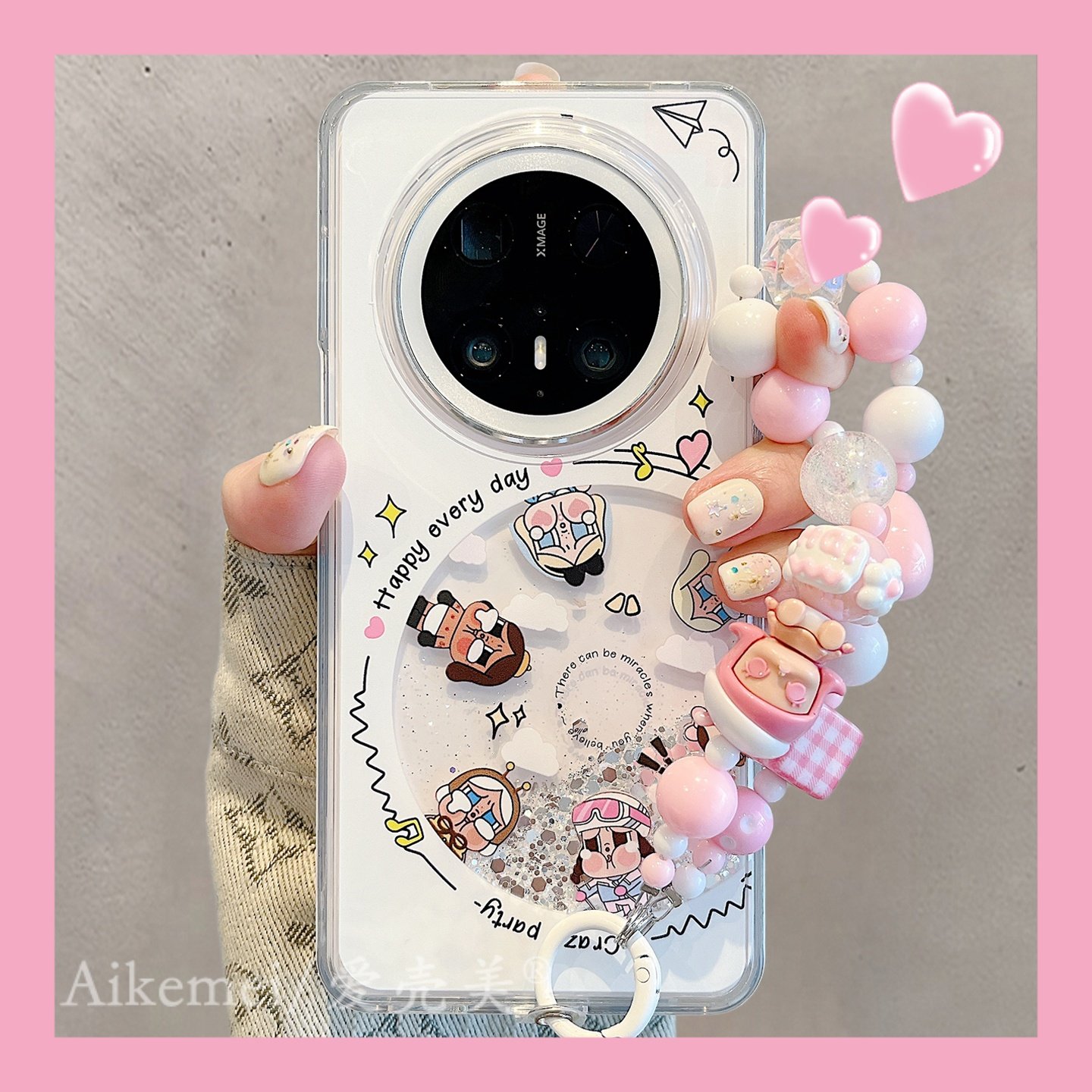 适用华为mate70pro+手机壳可爱卡通女孩唱片mate60p