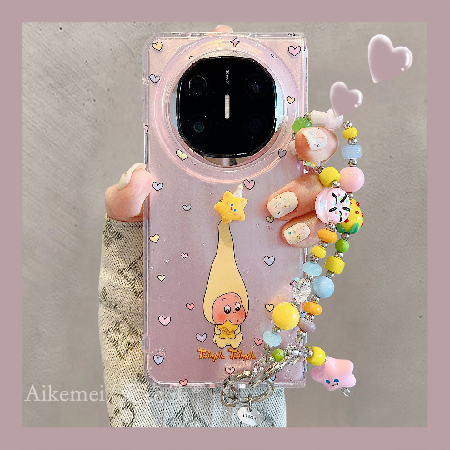 适用华为mateX6折叠屏手机壳粉底流星纹彩色爱心高帽卡通小人MateX5典藏版旋转星星matex3典藏版链条防摔女款,3C数码配件,手机保护套/壳,淘宝优惠券,粉丝福利购,淘宝优惠卷